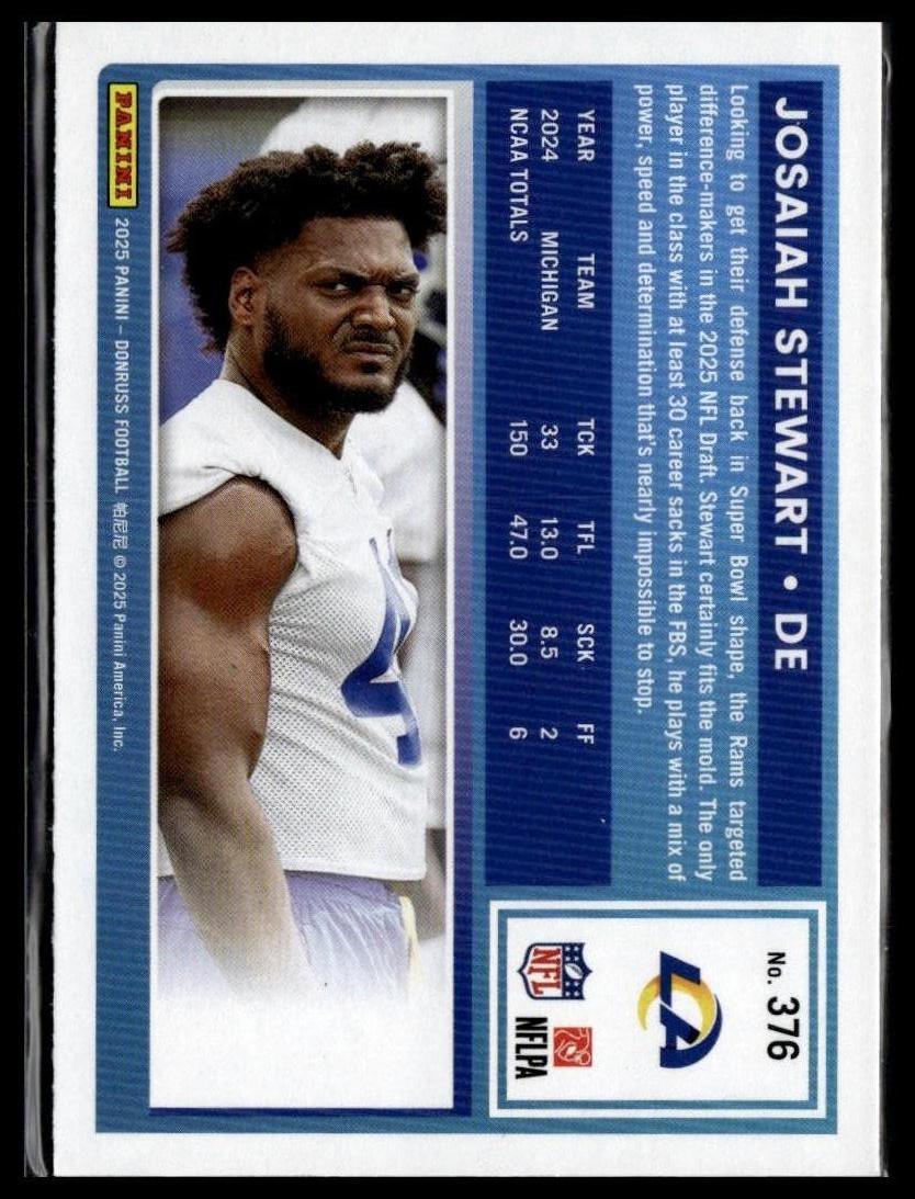2025 Donruss #376 Josaiah Stewart — back of card