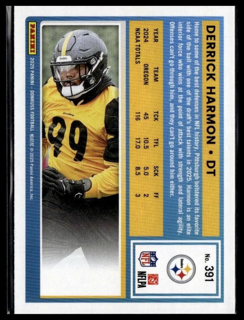2025 Donruss #391 Derrick Harmon — back of card