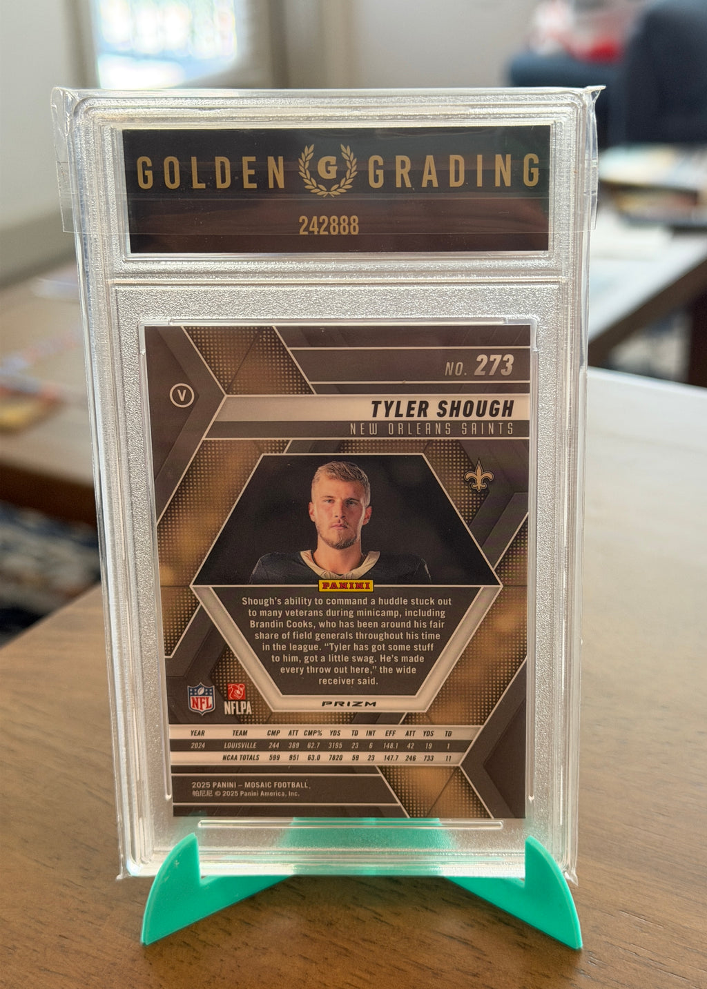 2025 Panini Mosaic - Tyler Shough (RC) Reactive Purple GEM MINT 10