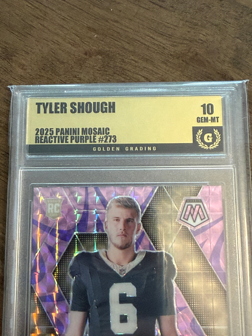 2025 Panini Mosaic - Tyler Shough (RC) Reactive Purple GEM MINT 10