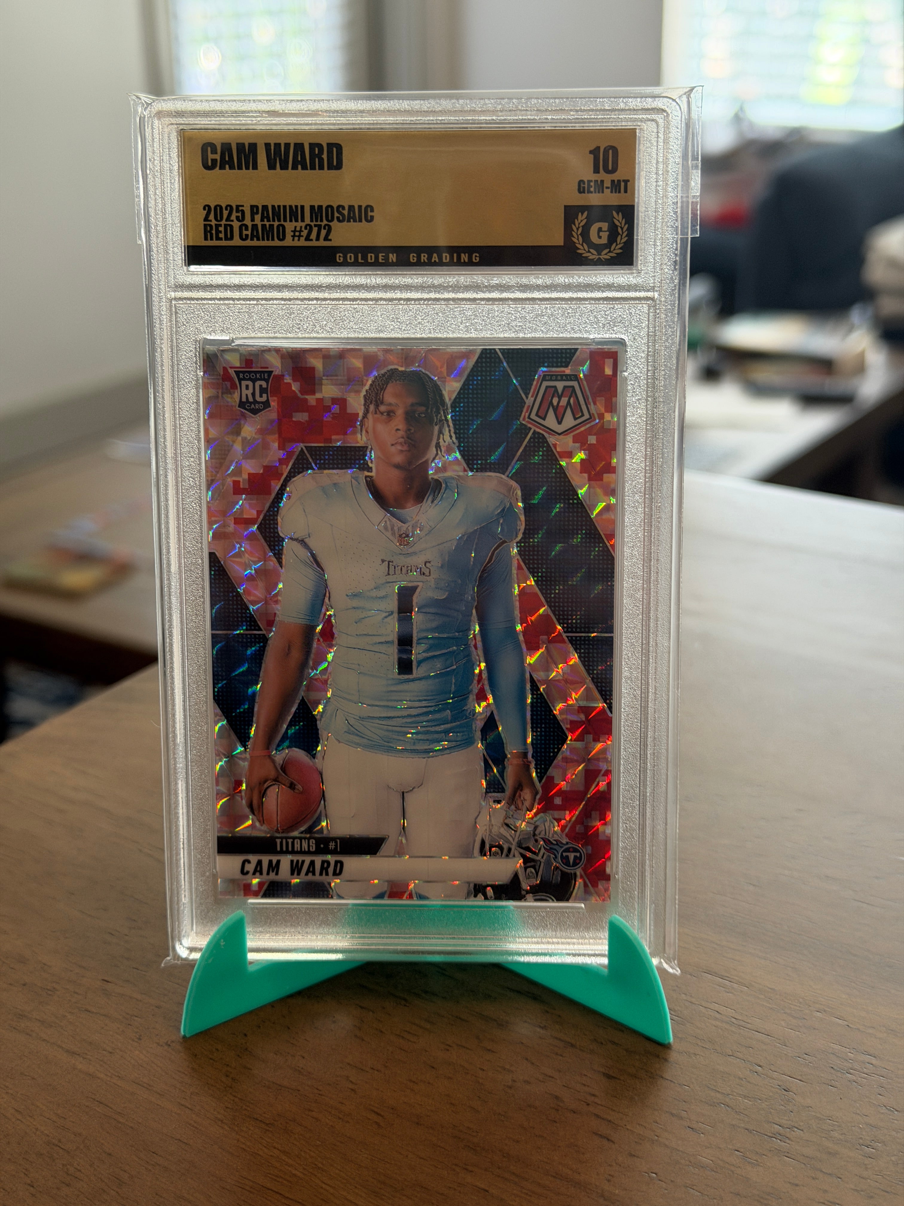 2025 Panini Mosaic - CAM WARD (RC) #272 Red Camo Gem Mint 10 - Titans