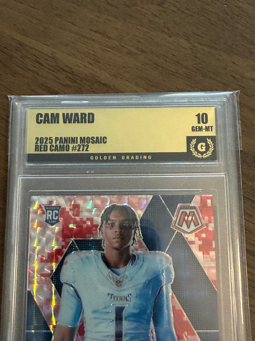2025 Panini Mosaic - CAM WARD (RC) #272 Red Camo Gem Mint 10 - Titans