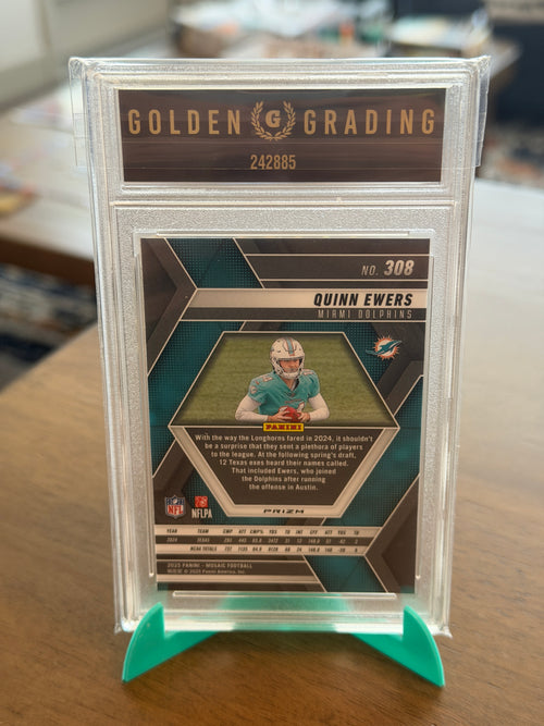 2025 Panini Mosaic - Quinn Ewers (RC) #308 Reactive Yellow - Dolphins