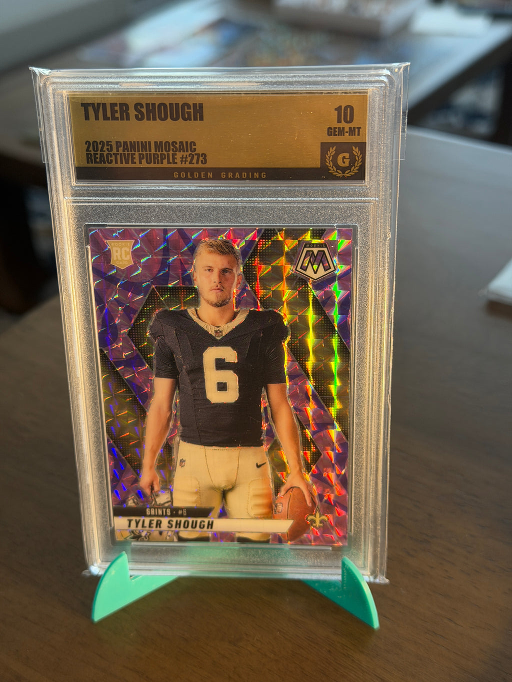 2025 Panini Mosaic - Tyler Shough (RC) Purple Reactive - Gem Mint 10